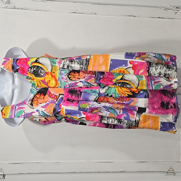 PINEAPPLE MOON VIBRANT GRAPHIC DRESS.   #6822 - Picture 6 of 8